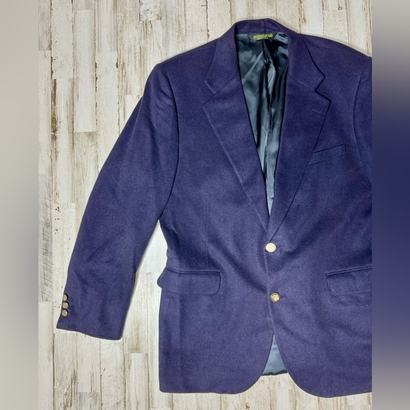 Branford & Taylor Cashmere Blazer Jacket Men's Navy Blue Sport Coat - Picture 3 of 11